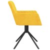 vidaXL Otočné jídelní židle 2 ks žluté samet