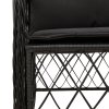 vidaXL 3dílný bistro set s poduškami černý polyratan