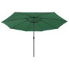 vidaXL Zahradní slunečník s LED osvětlením 400 cm zelený