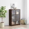 vidaXL Highboard s dvířky hnědý dub 68 x 37 x 109 cm kompozitní dřevo