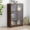 vidaXL Highboard s dvířky hnědý dub 68 x 37 x 109 cm kompozitní dřevo