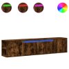 vidaXL Nástěnná TV skříňka s LED kouřový dub 180 x 31 x 39,5 cm