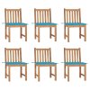 vidaXL Zahradní židle 6 ks s poduškami masivní teak