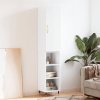 vidaXL Skříň highboard bílá s vysokým leskem 34,5x34x180 cm kompozit