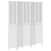 vidaXL Paraván 5dílný bílý masivní dřevo pavlovnie