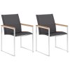 vidaXL Zahradní židle 2 ks textilen a nerezová ocel šedé