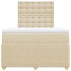 vidaXL Box spring postel s matrací krémová 120x190 cm textil