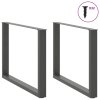 vidaXL Nohy k jídelnímu stolu ve tvaru U 2 ks antracitové 100 x (72-73) cm ocelové
