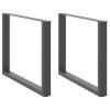vidaXL Nohy k jídelnímu stolu ve tvaru U 2 ks antracitové 100 x (72-73) cm ocelové