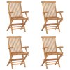 vidaXL Skládací zahradní židle 4 ks masivní teakové dřevo