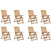 vidaXL Skládací zahradní židle s poduškami 8 ks masivní akácie