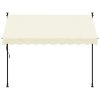 vidaXL Zatahovací markýza krémová 250 x 150 cm textil a ocel
