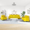 vidaXL 4dílná sedací souprava s poduškami žlutá samet