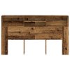vidaXL Čelo postele s úložným prostorem old wood 180 x 19 x 103,5 cm