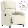 vidaXL Elektrické polohovací křeslo krémové samet