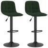 vidaXL Barové židle 2 ks tmavě zelené samet