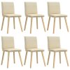 vidaXL Jídelní židle 6 ks krémové textil