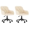 vidaXL Otočné jídelní židle 2 ks krémové samet