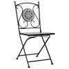 vidaXL 3dílný mozaikový bistro set keramický šedý