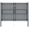 vidaXL Dvoukřídlé plotové brány s ocelovými dveřmi 300 x 200 cm antracitové
