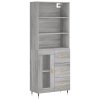 vidaXL Skříň highboard šedá sonoma 69,5 x 34 x 180 cm kompozitní dřevo