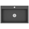 vidaXL Ručně vyrobený kuchyňský dřez černý nerezová ocel