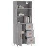 vidaXL Skříň highboard šedá sonoma 69,5 x 34 x 180 cm kompozitní dřevo