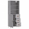 vidaXL Skříň highboard šedá sonoma 69,5 x 34 x 180 cm kompozitní dřevo