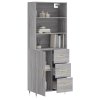 vidaXL Skříň highboard šedá sonoma 69,5 x 34 x 180 cm kompozitní dřevo