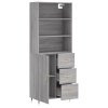 vidaXL Skříň highboard šedá sonoma 69,5 x 34 x 180 cm kompozitní dřevo