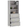 vidaXL Skříň highboard šedá sonoma 69,5 x 34 x 180 cm kompozitní dřevo