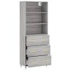 vidaXL Skříň highboard šedá sonoma 69,5 x 34 x 180 cm kompozitní dřevo