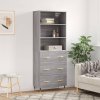 vidaXL Skříň highboard šedá sonoma 69,5 x 34 x 180 cm kompozitní dřevo