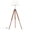 vidaXL Stojací lampa stativ medově hnědá a bílá masivní teak 141 cm
