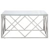 vidaXL Konferenční stolek stříbrný nerezová ocel a tvrzené sklo