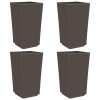 vidaXL Zahradní květináče 4 ks hnědé 32,5 x 32,5 x 57 cm PP
