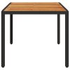 vidaXL Zahradní stůl s akáciovou deskou černý 150x90x75 cm polyratan