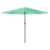 vidaXL Zahradní slunečník s ocelovou tyčí zelený 388 x 388 x 248 cm