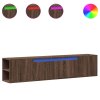 vidaXL Nástěnná TV skříňka s LED hnědý dub 180 x 31 x 39,5 cm