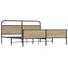 vidaXL Kovový rám postele bez matrace kouřový dub 183 x 213 cm