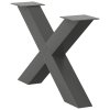 vidaXL Nohy konferenčního stolku ve tvaru X, 2 ks, antracitové, 70 x (42-43) cm, ocel