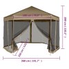 vidaXL Šestihranný pop-up stan s bočnicemi 3,6 x 3,1 m taupe 220 g/m²