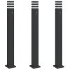 vidaXL Venkovní stojací lampy s čidlem 3 ks černé 110 cm hliník
