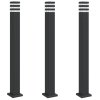 vidaXL Venkovní stojací lampy se zásuvkou 3 ks černé 110 cm hliník