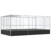 vidaXL Voliéra s nástavbou stříbrná 518 x 307 x 212 cm ocel