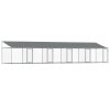 vidaXL Klec pro psy se střechou a dvířky šedá 10x2x2m pozinkovaná ocel