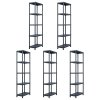 vidaXL Skladové regály 5 ks černé 125 kg 60 x 30 x 180 cm plastové