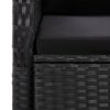 vidaXL 7dílný zahradní jídelní set s poduškami černý polyratan
