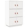 vidaXL Skříň highboard bílá 67 x 40 x 108,5 cm masivní borové dřevo