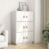 vidaXL Skříň highboard bílá 67 x 40 x 108,5 cm masivní borové dřevo